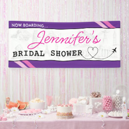 Lila Boarding Pass Brautparty Banner
