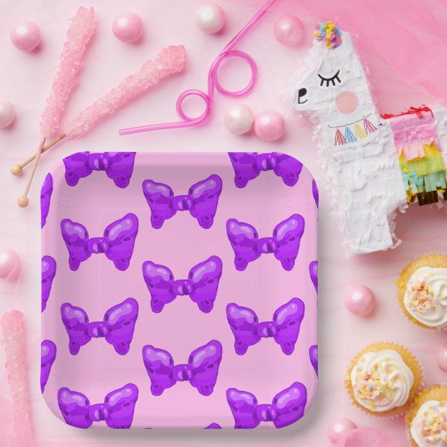 Lila Bogen Pappteller (Party)