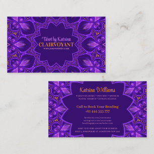 Lila Bohemischer Goddess Tarot Reader Visitenkarte