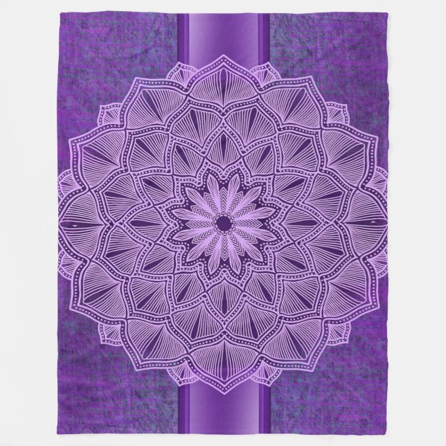 Lila Bohemischer Stil Fleecedecke (Vorderseite)