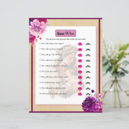 Lila Boho Baby Dusche Ratet Wer Spiel