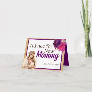 Lila Boho Baby Shower Advice für Mommy Table Karte