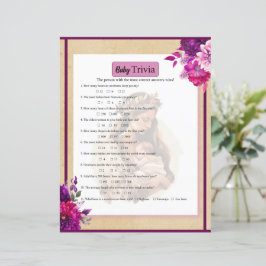 Lila Boho Baby Trivia Game