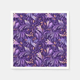 Lila boho Blattwerk Serviette