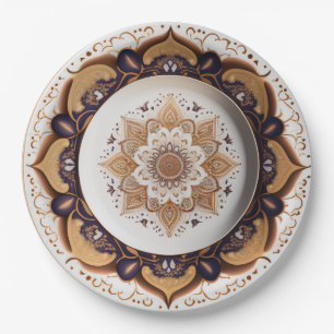 Lila Boho-Chic-Porzellan-China-Design Pappteller