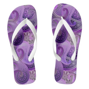 Lila Boho Damask Muster Flip Flops