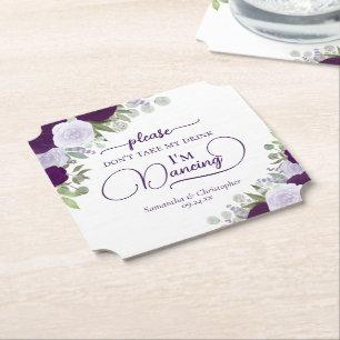 Lila Boho-Rose nehmen meine Drink-Hochzeit nicht. Untersetzer