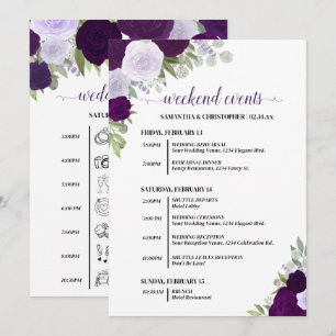 Lila Boho Rosen Hochzeitsfeierlichkeiten & Zeitpla Programm