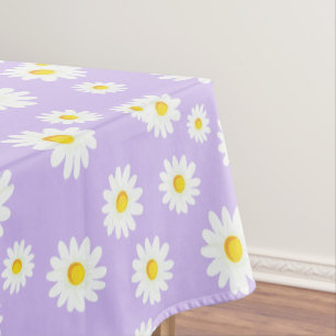 Lila Boho Spring Daisies Pattern Tischdecke