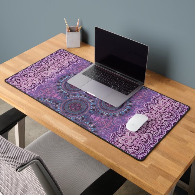 Lila Boho Style Desk Mat Schreibtischunterlage (Büro 2)