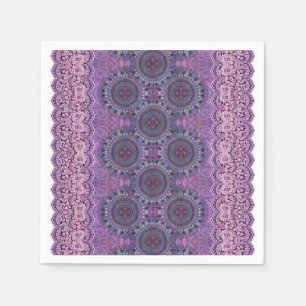 Lila Boho Style Paper Napkin Serviette