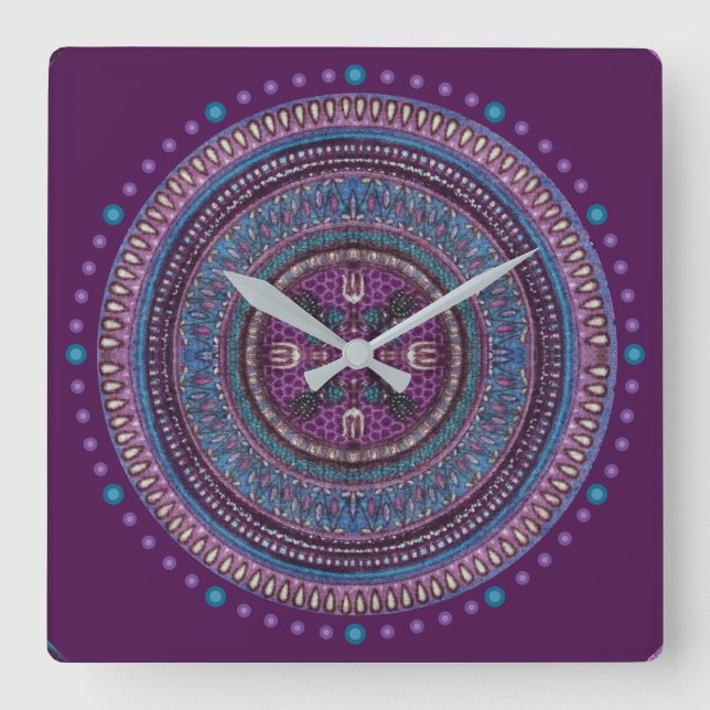 Lila Boho Style Uhr (Vorderseite)