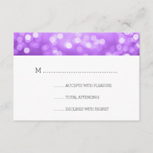 Lila Bokeh beleuchtet elegantes Hochzeit UAWG RSVP Karte