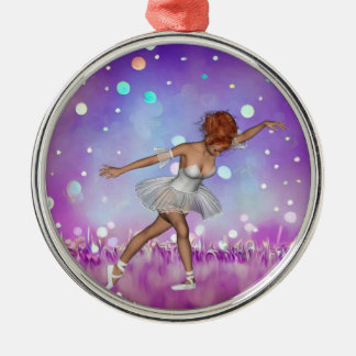 Lila Bokeh Hintergrund & Ballerina Ornament Aus Metall