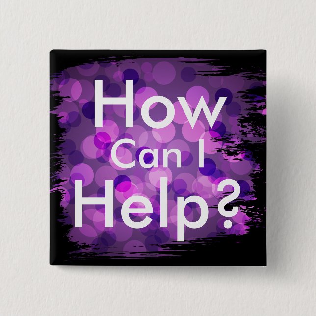 Lila Bokeh-Lampen Pinstrich-Platz Button (Vorderseite)