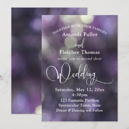 Lila Bokeh Light & Typografie 32 Wedding 3 Einladung