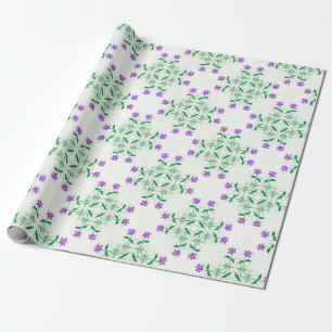 lila Botanik-Geschenkpapier Geschenkpapier