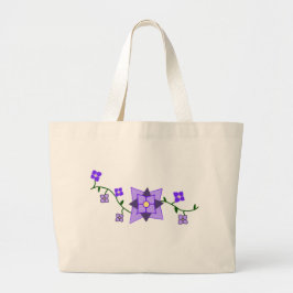 Lila Botanik-Tasche Jumbo Stoffbeutel