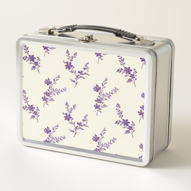 Lila botanisch metall brotdose (Vorderseite)