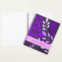 Lila botanisch mit Name Planner Planer