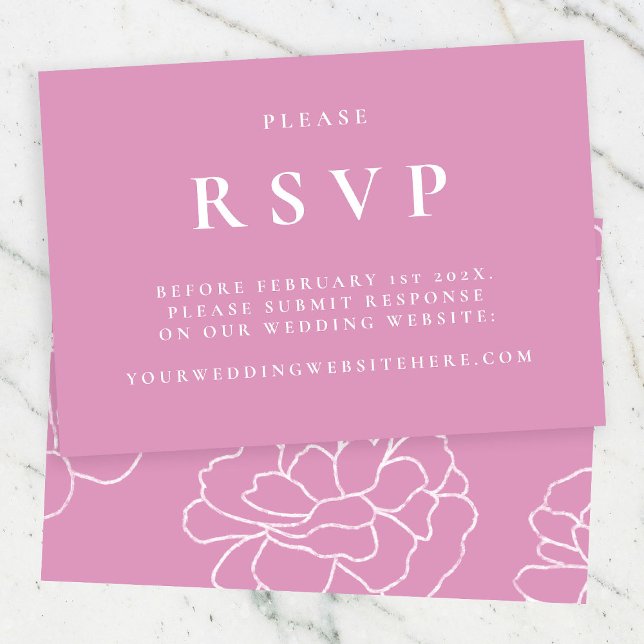 Lila botanische Elegant Wedding RSVP Card (Von Creator hochgeladen)