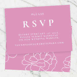Lila botanische Elegant Wedding RSVP Card Karte
