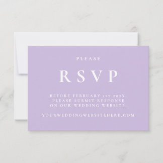 Lila botanische Elegant Wedding RSVP Card Karte