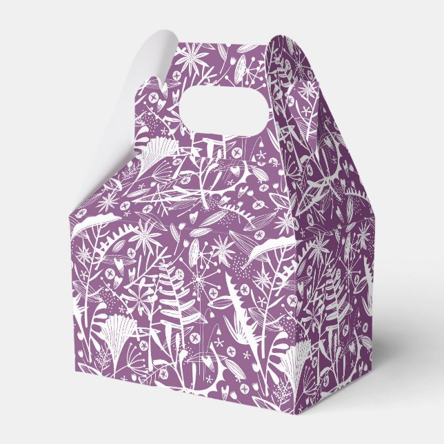 Lila botanische Moderne Geschenkschachtel (Vorderseite)
