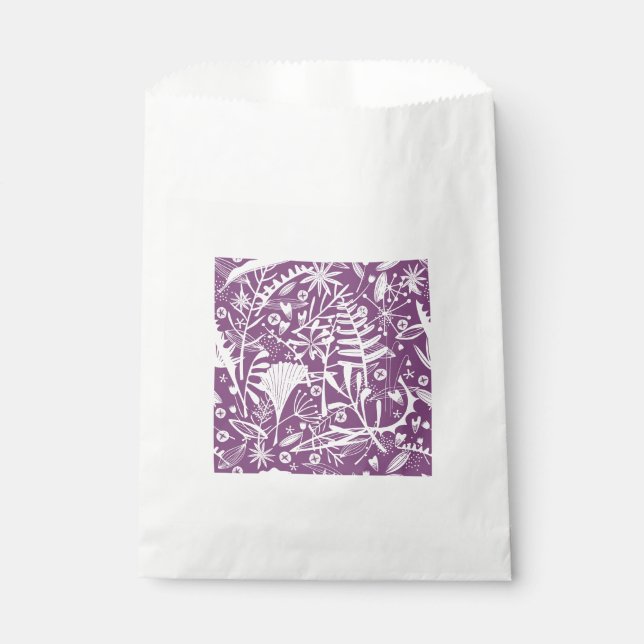 Lila botanische Moderne Geschenktütchen (Vorderseite)