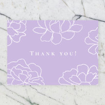 Lila Botanische Moderne Hochzeit Dankeschön-Karte