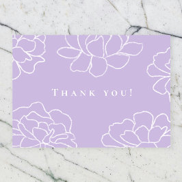 Lila Botanische Moderne Hochzeit Dankeschön-Karte Einladung