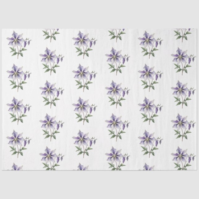 Lila botanische Wildblume Seidenpapier (Vorderseite)