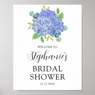 Lila botanisches Brautparty Hydrangea Willkommen Poster