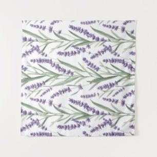 Lila botanisches Muster Wandteppich