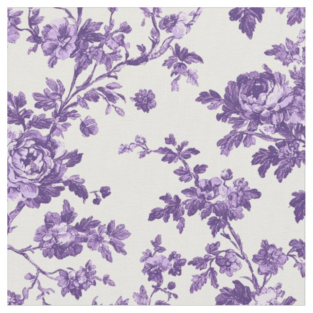 Lila botanisches Rebenmuster Stoff (Nahaufnahme)