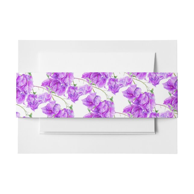 Lila Bougainvillea Blütenfarbe gemustert Einladungsbanderole (Vorderseite Beispiel)