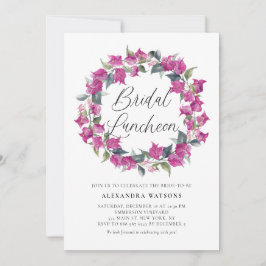 Lila Bougainvillea Wreath Bridal Luncheon Einladung