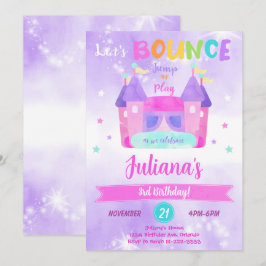 Lila Bounce House Einladung zum Geburtstag