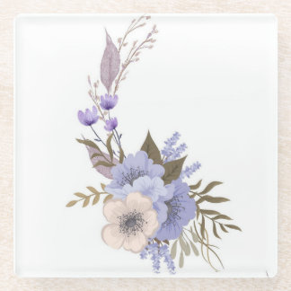 Lila Boutique-Stil floral Glasuntersetzer