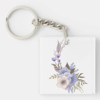 Lila Boutique-Stil floral Schlüsselanhänger