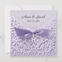 Lila Bow auf Hochzeitsreise Einladung