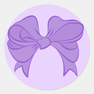 Lila Bow-Aufkleber Runder Aufkleber