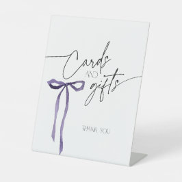 Lila Bow Coquette binden Knotenkarten und Geschenk Sockelschild