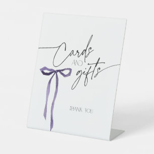 Lila Bow Coquette binden Knotenkarten und Geschenk Sockelschild