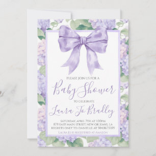 Lila Bow Girl Preppy Southern Baby Dusche Einladung