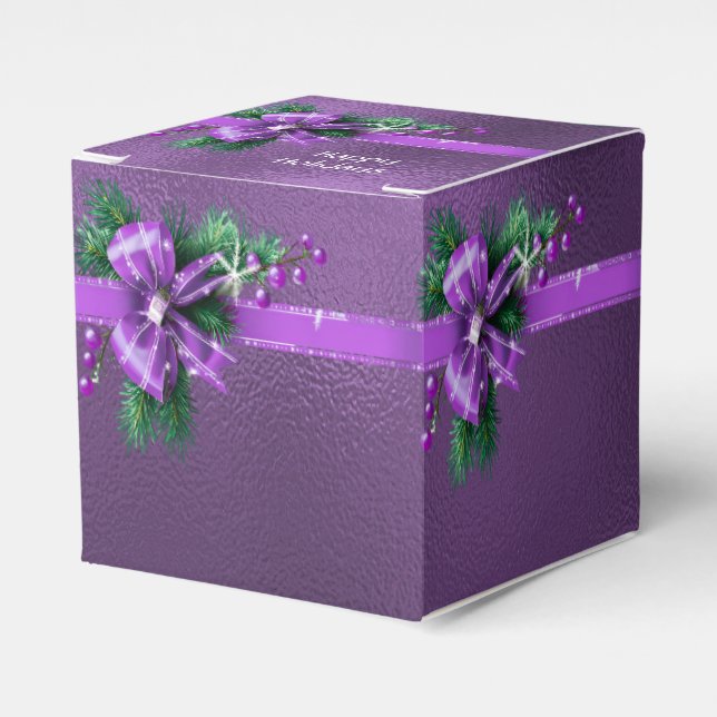 Lila Bow Holiday Geschenkboxen Geschenkschachtel (Vorderseite)