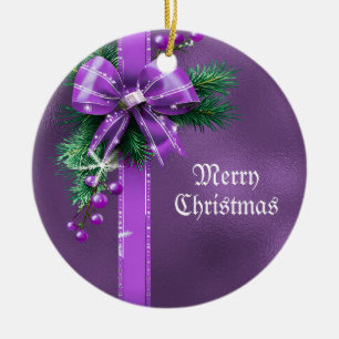 Lila Bow Holiday Ornament
