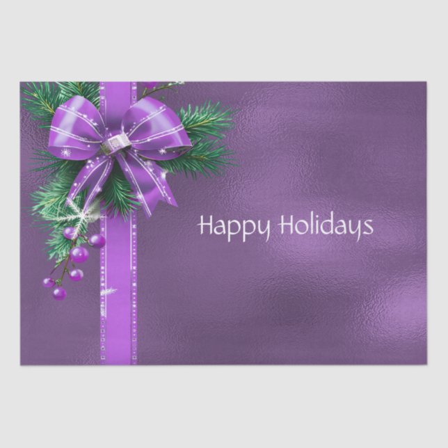 Lila Bow Holiday Seidenpapier (Vorderseite)
