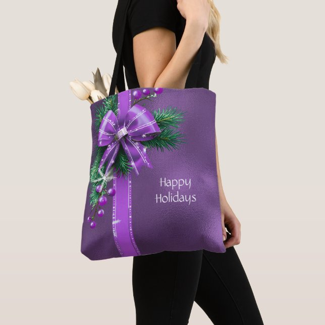 Lila Bow Holiday Tote Bag Tasche (Von Nahem)