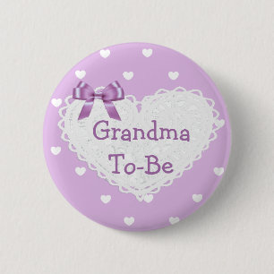 Lila Bow Oma zum Baby-Showknopf Button